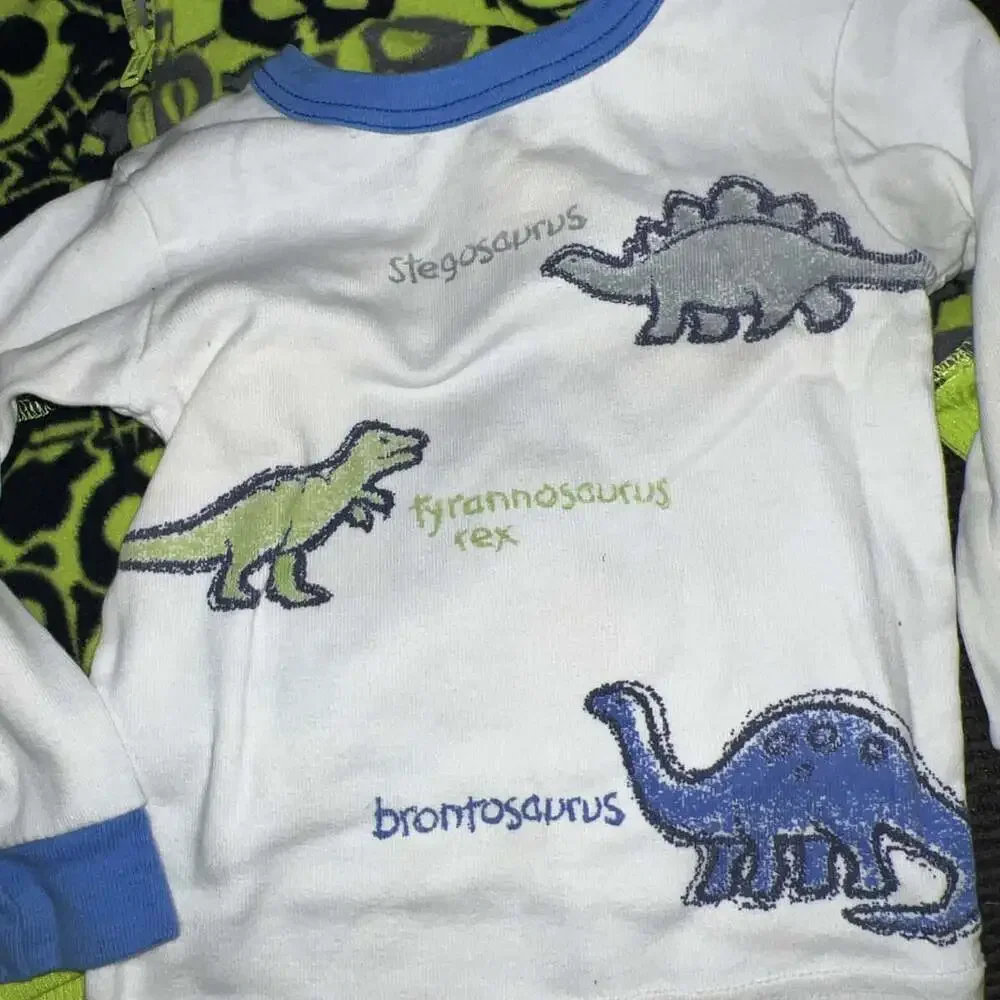 Baby Boy 18 months lot Of 3 Skull Jacket Cookie Monster Pj Pants & Dino Shirt